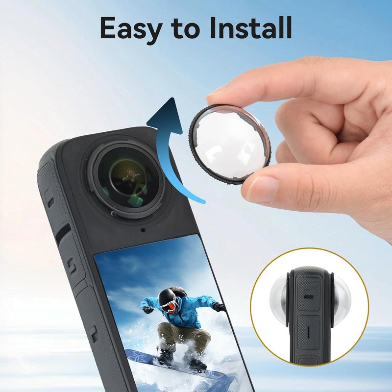 UTEBIT Premium Lens Guards for Insta360 X4, 10H Hardness, 92% Transmittance, Anti-Scratch Transparency Tempered Glass Lens Protectors - Image 5